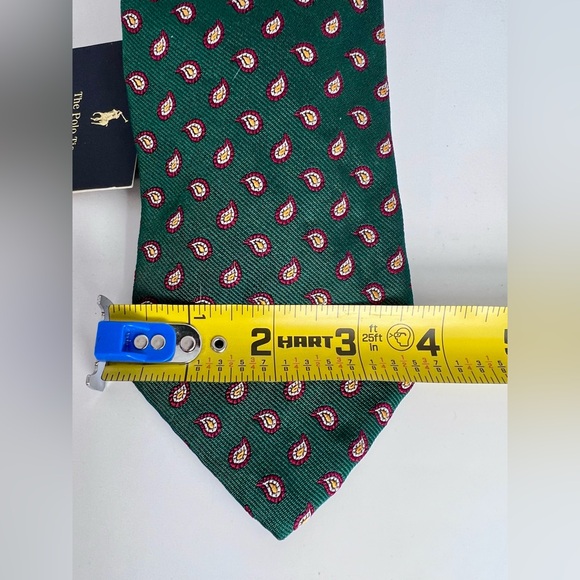Polo Ralph Lauren Green Silk Tie Paisley "The Polo Tie" NWT 56" - Picture 4 of 6